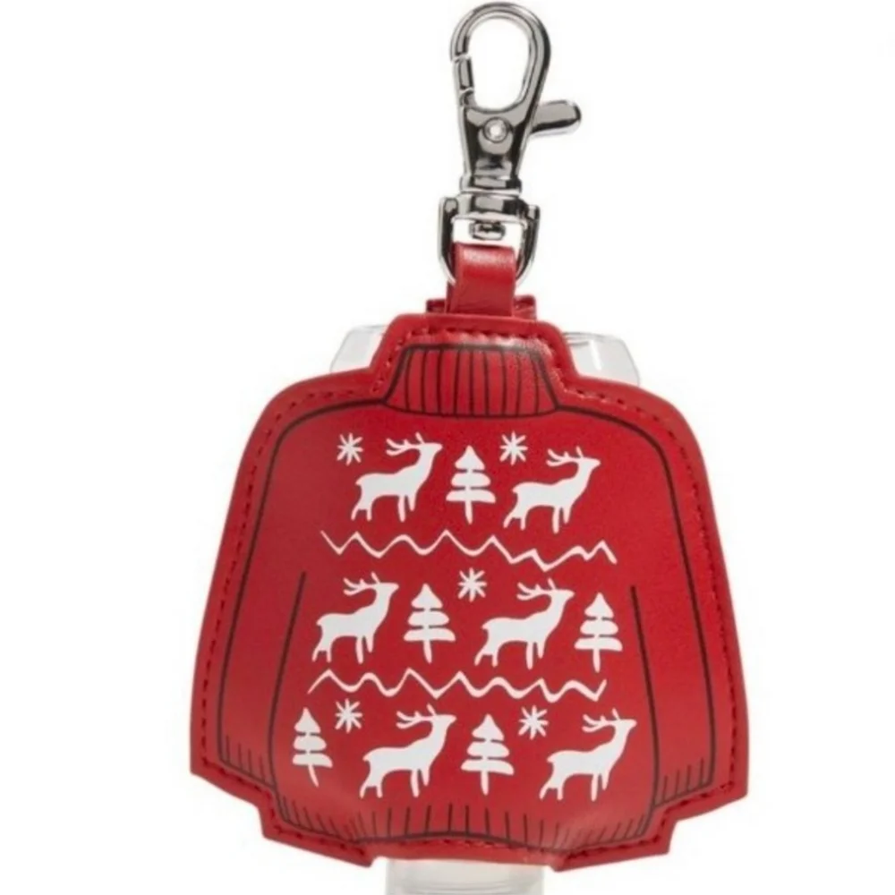 Vera Bradley Holiday Keychain Bag Charm Hand Sanitizer Holder - Sweater BNWT $39